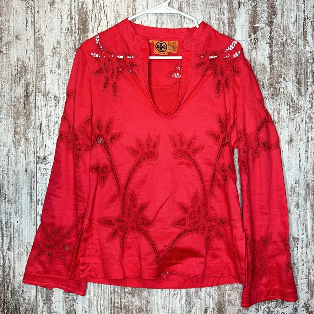 Tory Burch Coral Blouse Size 6